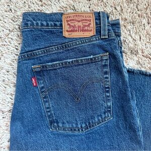 Levi 501 Women’s Jeans button fly frayed buttons